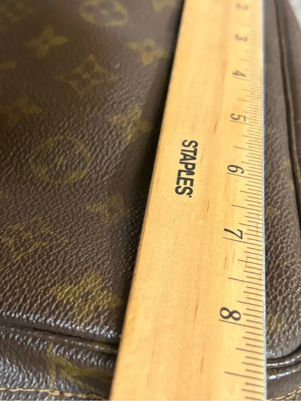 Auth Louis Vuitton Trousse Toilette 23 Brown Monogram Cosmetic Pouch Vintage - Picture 13 of 15